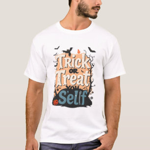 Camiseta Citação de Halloween "Trick or Tratat Yo' Self"