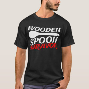 Camiseta Citação de Humor Adulto Sobrevivente de Madeira