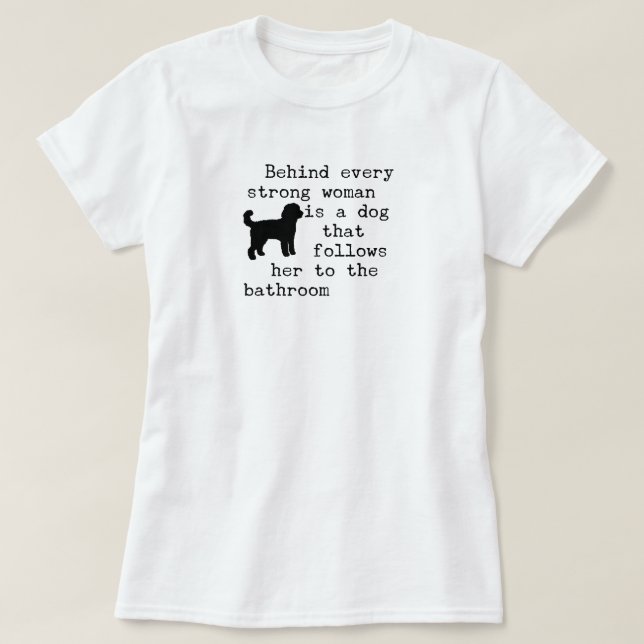 Camiseta Citação de Humor Canino - Labradoodle (Frente do Design)