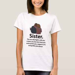 Camiseta Citação de Irmã Irmã Irmã Mais Velha Garotas