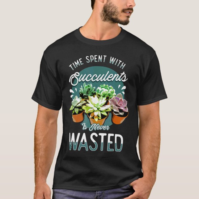 Camiseta Citação de Jardim Interno com Cactus e Suculentas  (Frente)