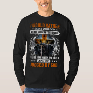 Camiseta Citação De Jesus Cristo Lion Cross Knight Dizendo