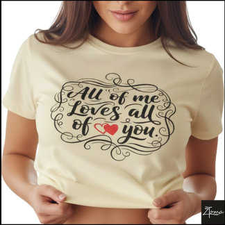 Camiseta Citação de Letra Manual 'Tudo de Mim' Coração