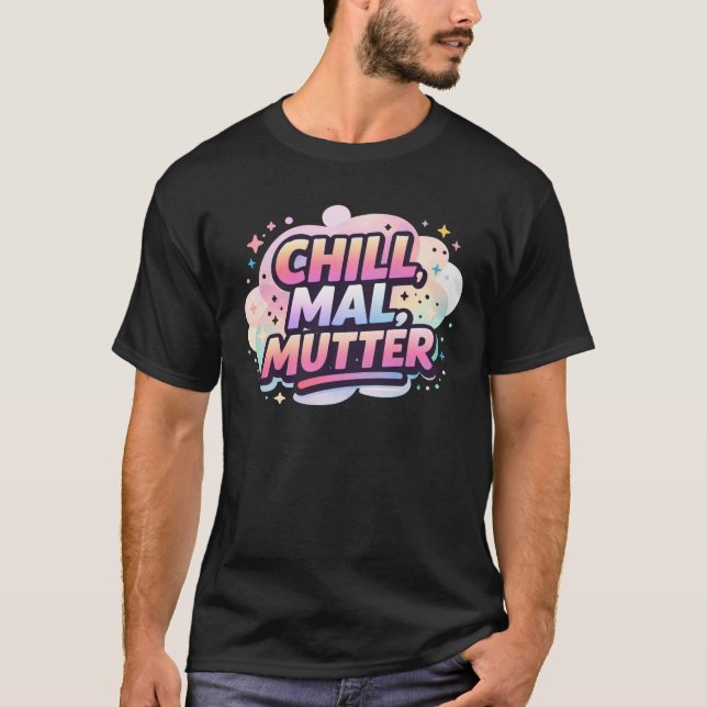 Camiseta Citação de mãe alemã fofa e tranquila (Frente)