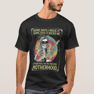 Camiseta Citação de Mãe Esqueleto de Maternidade Agitada