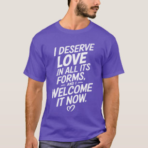 Camiseta Citação de Manifestação de Abundância Eu Mereço Am