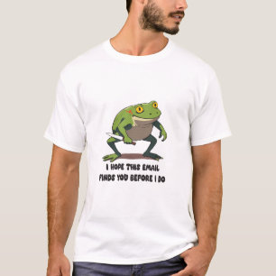 Camiseta Citação de Meme de Sapo Engraçado com Faca