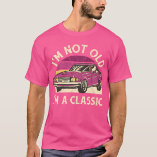 Camiseta Citação de menina de carro vintage clássico