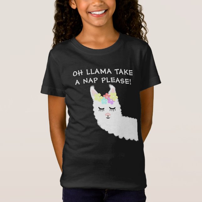Camiseta Citação de Menina Llama Bonita (Frente)