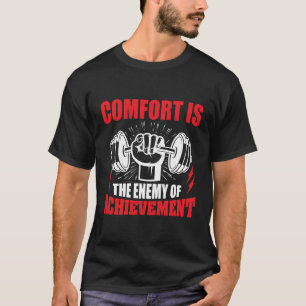 Camiseta Citação de Motivação de Fitness Haltere Levantando