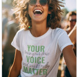 Camiseta Citação de Motivação de Sua Matéria de Voz Verde P<br><div class="desc">Citação de Motivação de Sua Matéria de Voz Verde Positiva</div>