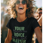 Camiseta Citação de Motivação de Sua Matéria de Voz Verde P<br><div class="desc">Citação de Motivação de Sua Matéria de Voz Verde Positiva</div>