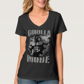 Camiseta Citação de Motivação Modo Gorila Treino de Academi