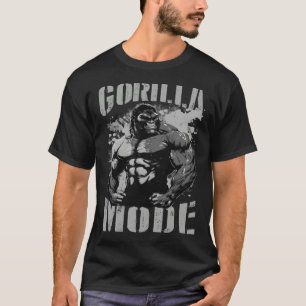 Camiseta Citação de Motivação Modo Gorila Treino de Academi
