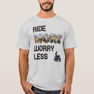 Camiseta Citação de Motociclista 'Pedale Mais, Preocupe Men