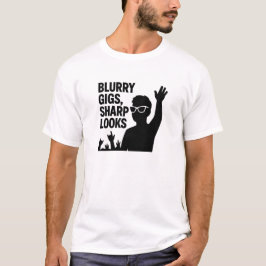Camiseta Citação de Multidão de Óculos de Sol Pretos em Sho