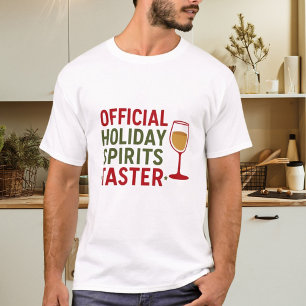 Camiseta Citação de Natal engraçada degustadora de espírito