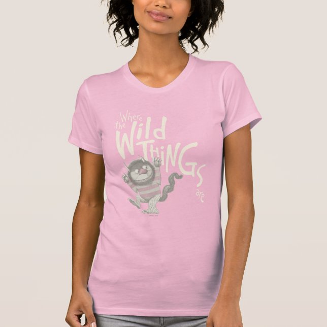 Camiseta Citação de Onde Vivem os Monstros - Rosa (Frente)
