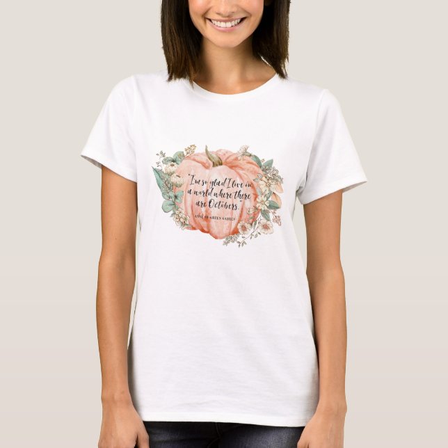 Camiseta Citação de outubro de Anne of Green Gables (Frente)