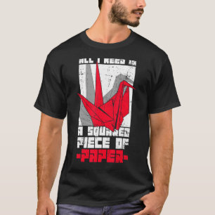 Camiseta Citação de papel dobrável do Origami para uma grua