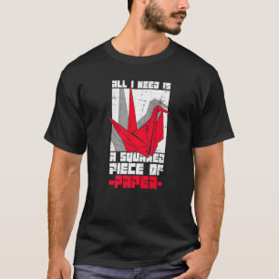 Camiseta Citação de papel dobrável do Origami para uma grua