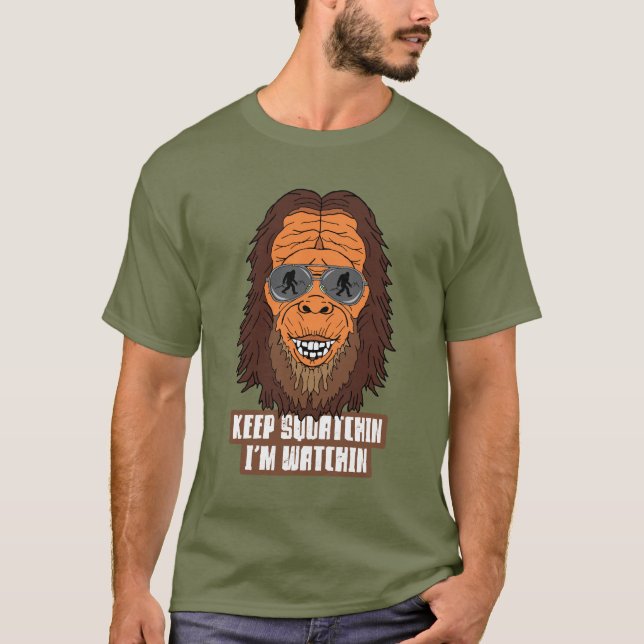 Camiseta Citação de Pé Grande Engraçado Sasquatch (Frente)