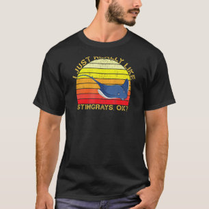 Camiseta Citação de Peixe Arraia Animal Com Desi de Forma V