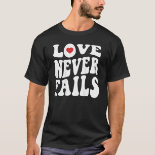 Camiseta Citação de Positividade Retro Amor Nunca Falha Pre