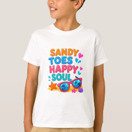 Camiseta 🌞 Citação de Praia de Verão para Crianças Felizes