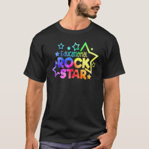 Camiseta Citação de Professor Rockstar Educacional de Volta