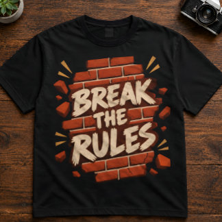 Camiseta Citação de Rebelião "Quebre as Regras" Rebeldes