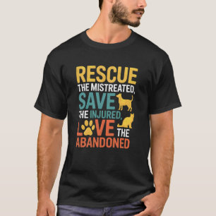 Camiseta Citação de Resgate de Animal com Projeto de Cachor