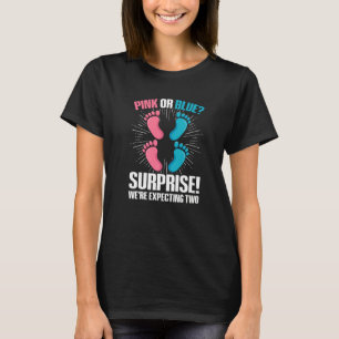 Camiseta Citação de Revelação de Gênero de Gêmeos para uma