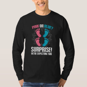 Camiseta Citação de Revelação de Gênero de Gêmeos para uma