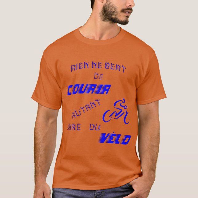 Camiseta Citação de Rien ne sert de courir autoral faire du (Frente)