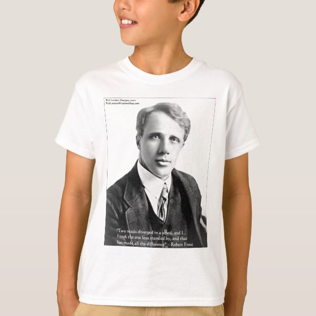Camiseta Citação de Robert Frost "Estrada Percorrida" em Ca (Frente)