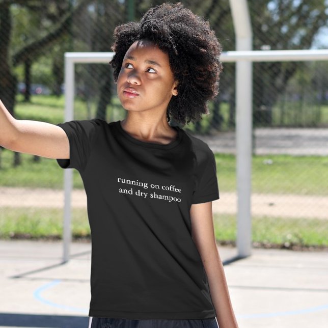 Camiseta citação de roupa estética correndo café xamoa seco (Criador carregado)