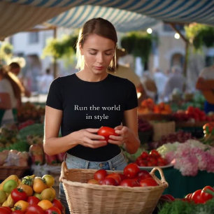 Camiseta citação de roupas estéticas Executar o mundo em es