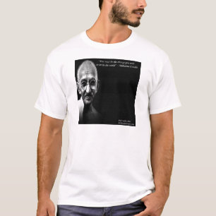 Camiseta Citação de Sabedoria Gandhi Seja a Mudança
