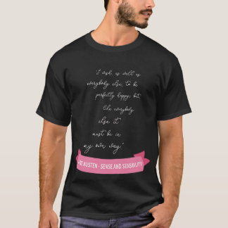 Camiseta Citação De Senso E Sensibilidade IIIAusten Silhoue