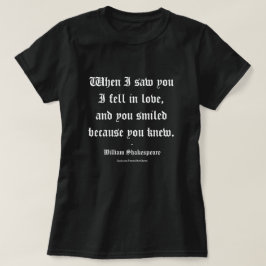 Camiseta Citação De Shakespeare - Apaixonei-Me
