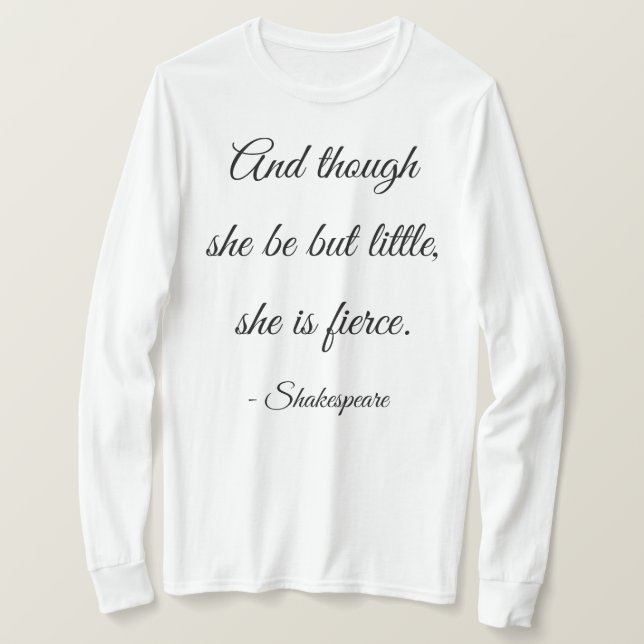 Camiseta Citação de Shakespeare Encantada (Frente do Design)
