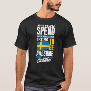 Camiseta Citação de Sinalizador de Suecia Sueca suecia
