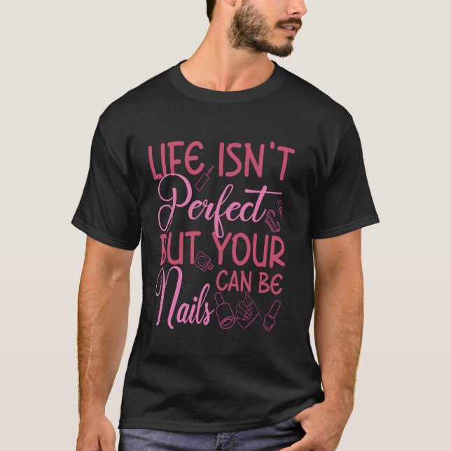 Camiseta Citação de Técnica de Unhas Uniforme de Trabalho E (Frente)