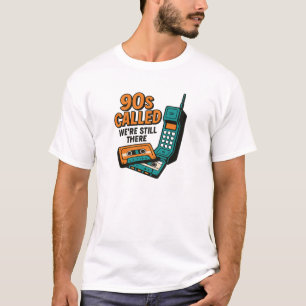 Camiseta Citação de Telefone de Cassete Nostalgia Laranja T