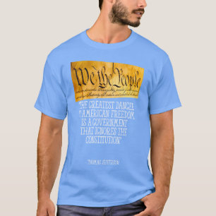 Camiseta Citação de Thomas Jefferson América Liberdade amig