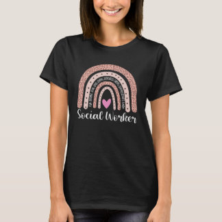 Camiseta Citação de Trabalhadora Social Amante de Leopardo
