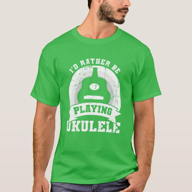 Camiseta Citação de Ukulelist retrô (Frente)