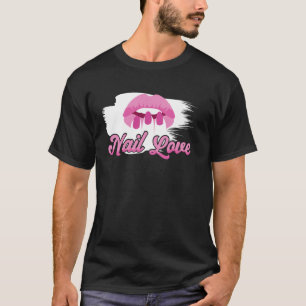 Camiseta Citação de unha técnica uniforme de trabalho esmal