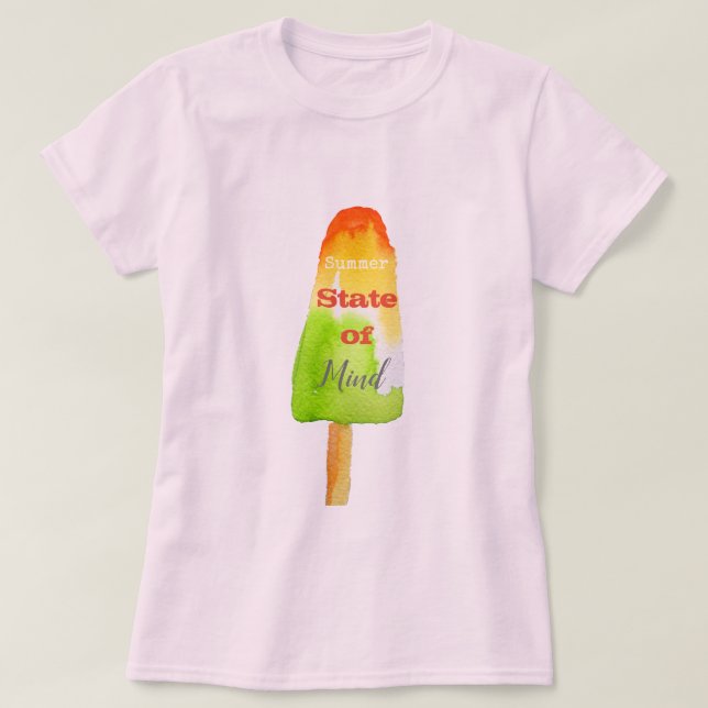 Camiseta Citação de verão picolé limão sorbet comida art (Frente do Design)